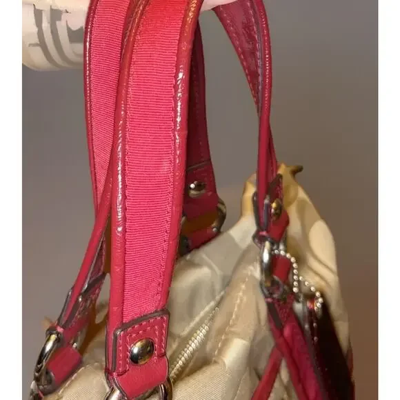 Coach Daisy Poppy Signature Red And Tan shoulder bag Y2K - Picture 8 of 16